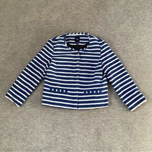 Gap Blue/White Striped Swing Jacket Sz. 8